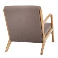 WOODEN ARMCHAIR WITH GREY REMOVABLE CUSHION 66X87X74CM