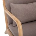 WOODEN ARMCHAIR WITH GREY REMOVABLE CUSHION 66X87X74CM