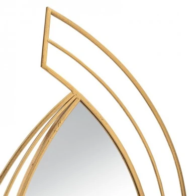 GOLD METAL WALL MIRROR TEAR DROP SHAPE 53X2X116CM