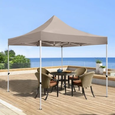 Κιόσκι πτυσσόμενο με μεταλλικό σκελετό και αδιάβροχο ύφασμα σε χρώμα κρεμ 3x3m