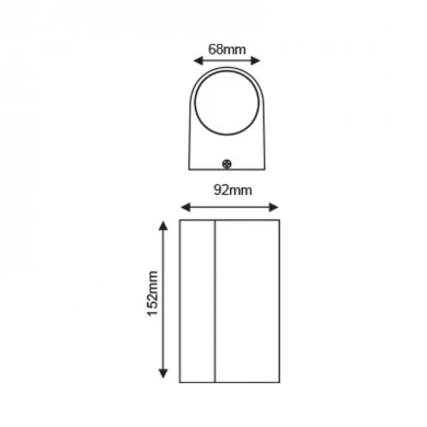 Wall sconce IP65 2x35W aluminum color gray 6.8x9.2x15.2cm.