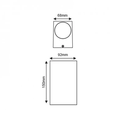 Wall sconce IP65 2x35W aluminum color gray 6.8x9.2x15cm.