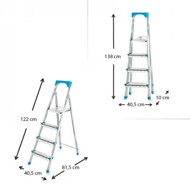Gi200 Perilla metal ladder 3+1 steps 80cm.