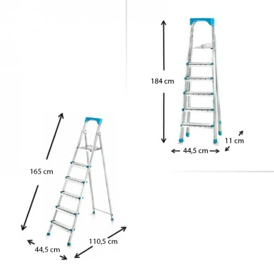 Gi200 Perilla metal ladder 5+1 steps 123cm.