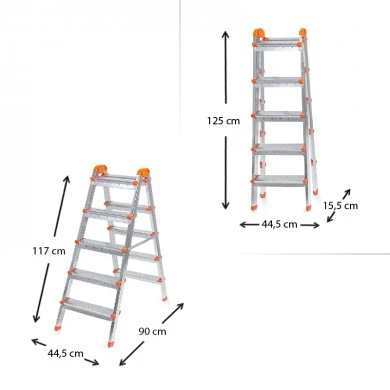 Double Step Perilla metal ladder 5+5 steps 117cm.