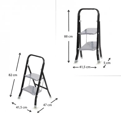 Class Perilla metallic 2 steps stepladder 45cm.