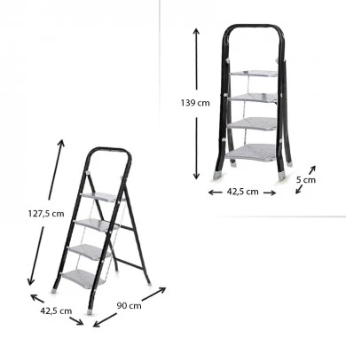 Class Perilla metallic 4 steps stepladder 91cm.