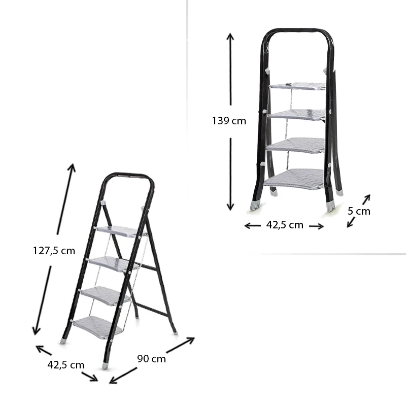 Class Perilla metallic 4 steps stepladder 91cm.