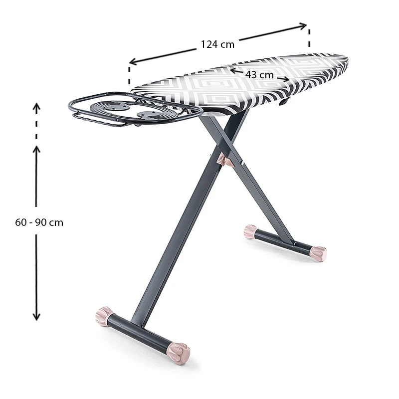 Valeria Perilla metallic ironing board in anthracite color 124x43x90cm.