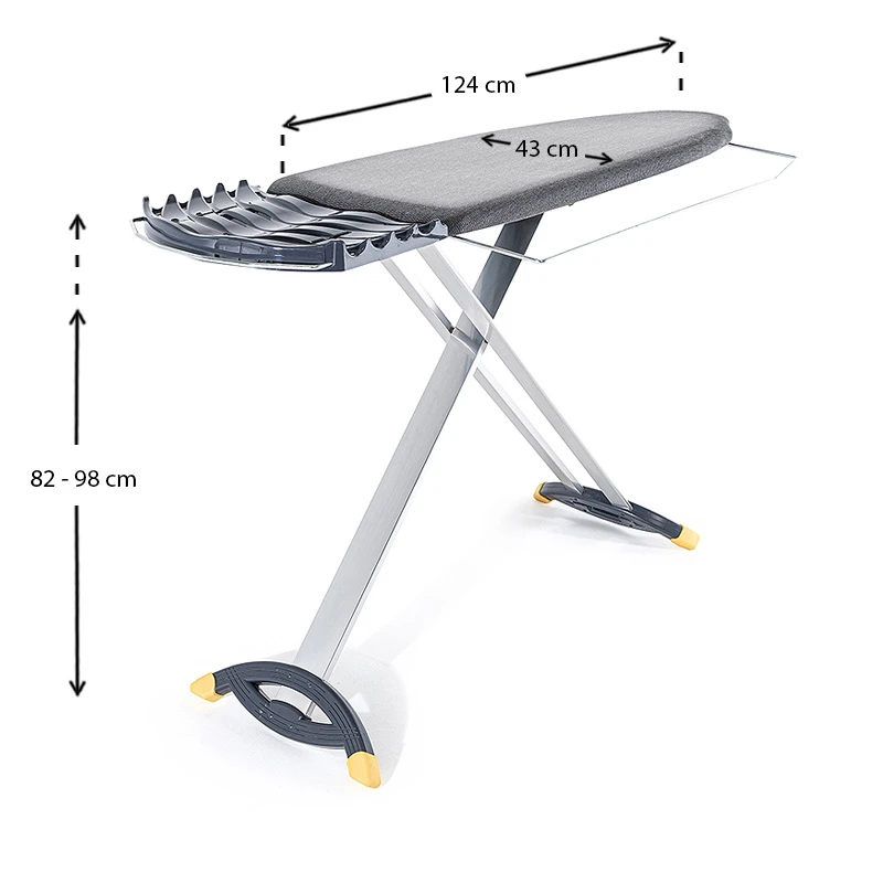 Lilium Perilla aluminium ironing board in anthracite color 124x43x98cm.