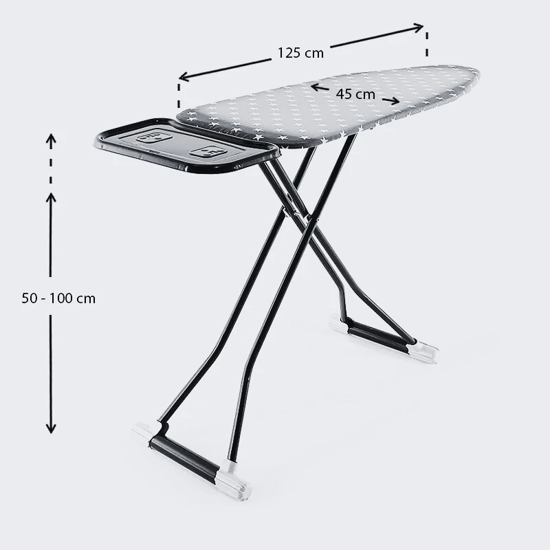Adriana Perilla metallic ironing board in pink color 125x45x93cm.