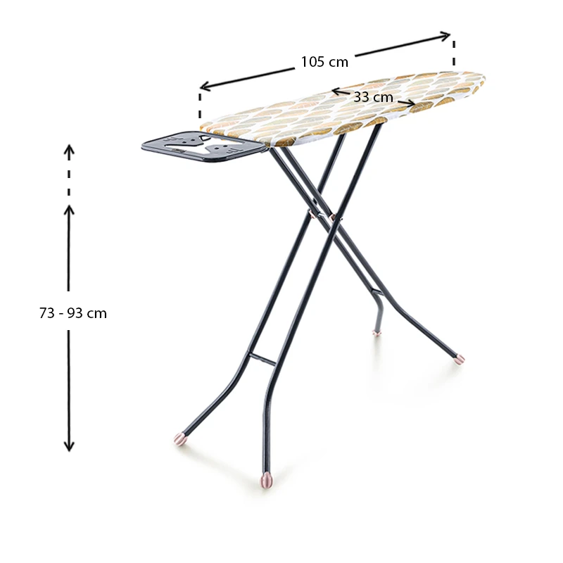 Eko Class Perilla metallic ironing board in anthracite color 105x33x93cm.