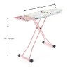 Liana Perilla metallic ironing board in pink color 120x44x100cm.