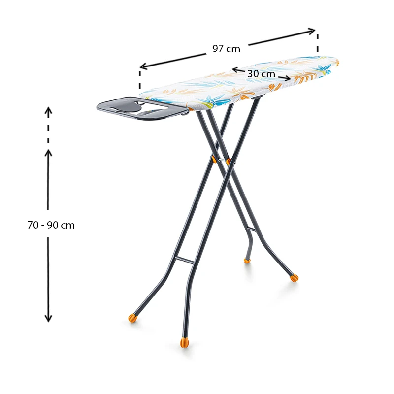 Alsu Perilla metallic ironing board in anthracite color 97x30x90cm.