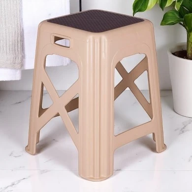 Stackable polypropylene stool beige color 36.5x36.5x44cm.