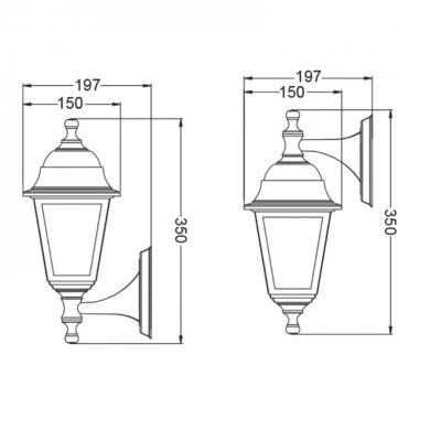 Wall sconce - Lantern IP44 E27 color white 15x19.7x35cm.
