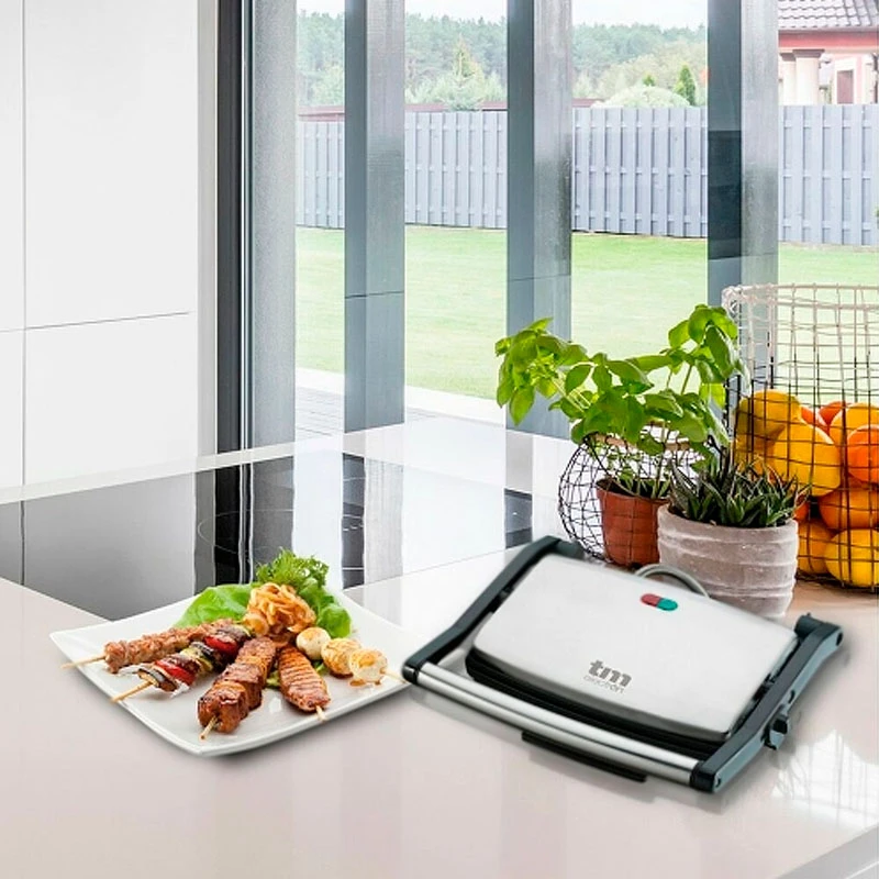 Toaster - Grill 2 places 1000W Inox 26x15.5cm.