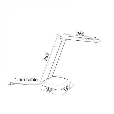 LED touch desk lamp 6W color black 26x15x28.5cm.