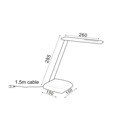 LED touch desk lamp 6W color white 26x15x28.5cm.