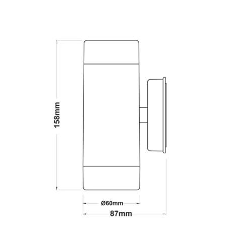 Wall sconce LED Up/Down IP65 2x3W color black 6x8.7x15.8cm.