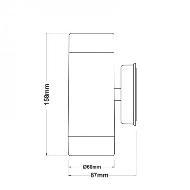Wall sconce LED Up/Down IP65 2x3W color grey 6x8.7x15.8cm.