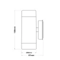 Απλίκα τοίχου LED Up/Down IP65 2x3W χρώμα rust 6x8,7x15,8εκ.