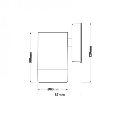 Wall sconce LED IP65 3W color black 6x8.7x12cm.