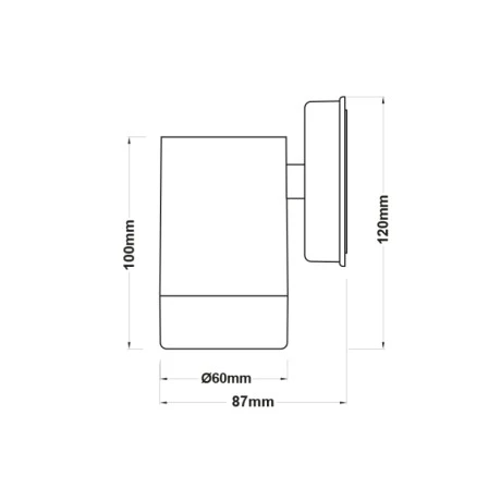 Απλίκα τοίχου LED IP65 3W χρώμα γκρι 6x8,7x12εκ.