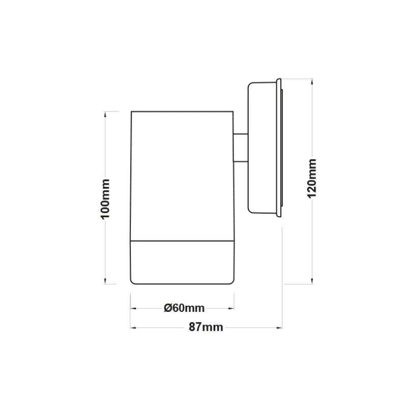 Απλίκα τοίχου LED IP65 3W χρώμα γκρι 6x8,7x12εκ.