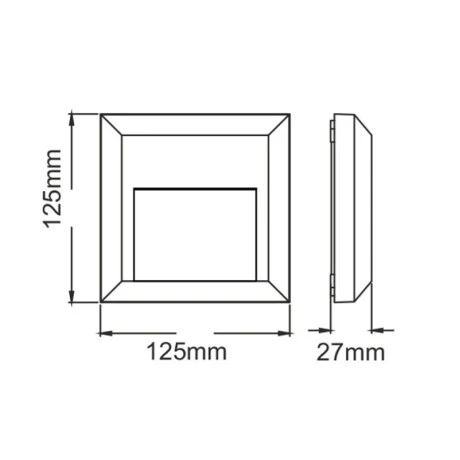 Wall light LED IP65 2W color gray 12.5x2.8x12.5cm.