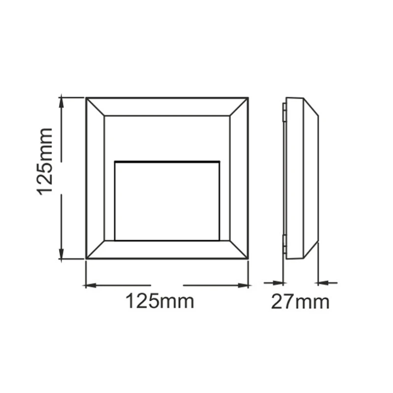 Wall sconce LED IP65 2W color white 12.5x2.7x12.5cm.