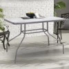 Metal garden table with tempered glass in anthracite color 100x65x70cm