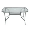 Metallic garden table with safety glass in anthracite color 120x70x72cm.