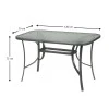 Metallic garden table with safety glass in anthracite color 120x70x72cm.