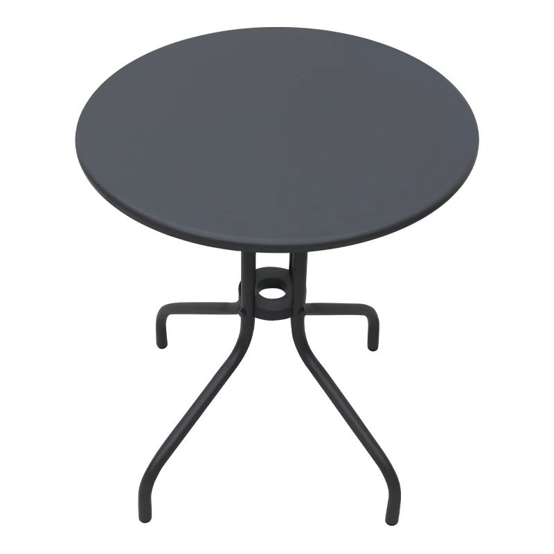 Metal garden table in black color Ø60x70cm.