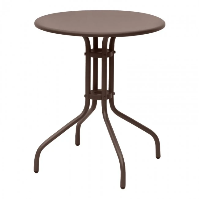 Metal garden table in brown color Ø60x70cm.