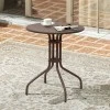 Metal garden table in brown color Ø60x70cm.