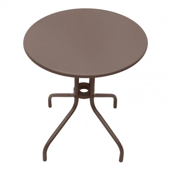 Metal garden table in brown color Ø60x70cm.