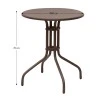 Metal garden table in brown color Ø60x70cm.