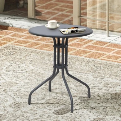 Metal garden table in grey color Ø60x70cm.