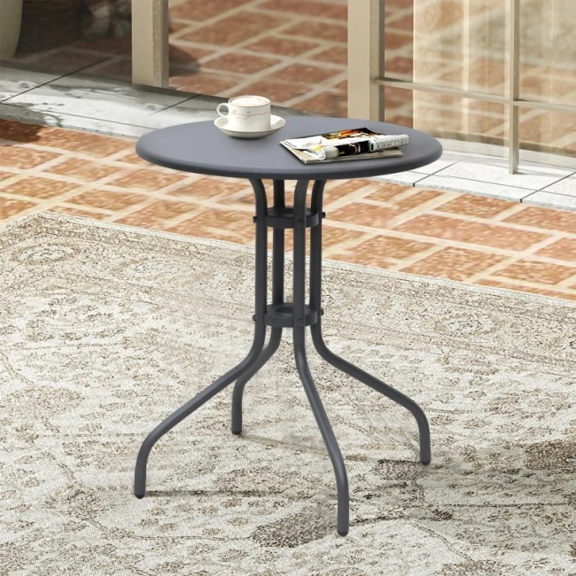 Metal garden table in grey color Ø60x70cm.