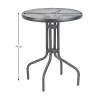 Metal garden table in anthracite with safety glass Ø70x72cm
