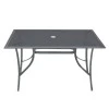 Aluminium table with tampered glass in anthracite color 147x87x71cm.
