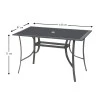 Aluminium table with tampered glass in anthracite color 147x87x71cm.
