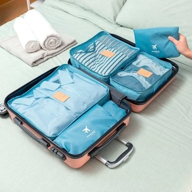 Suitcase organizer cases set of 6 pieces color blue Innovagoods V0103062