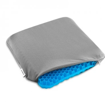 Silicone gel pillow with honeycomb shape gray 39x37x3cm.