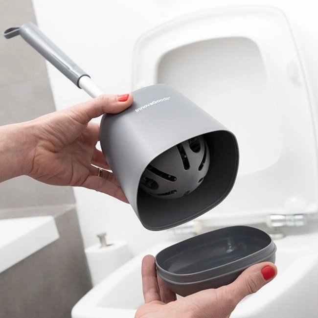 Rubber toilet brush 12x12x43cm.