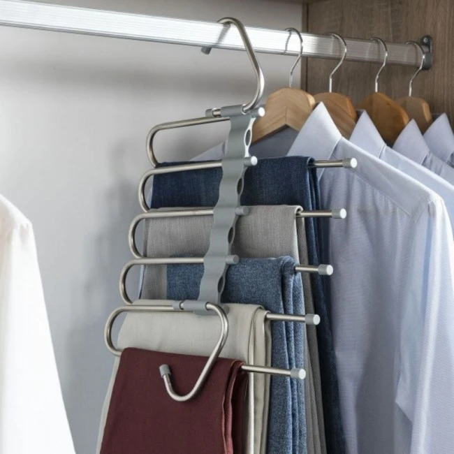 Pants hanger Havser Innovagoods V0103543 metal color silver 23x18x24cm.