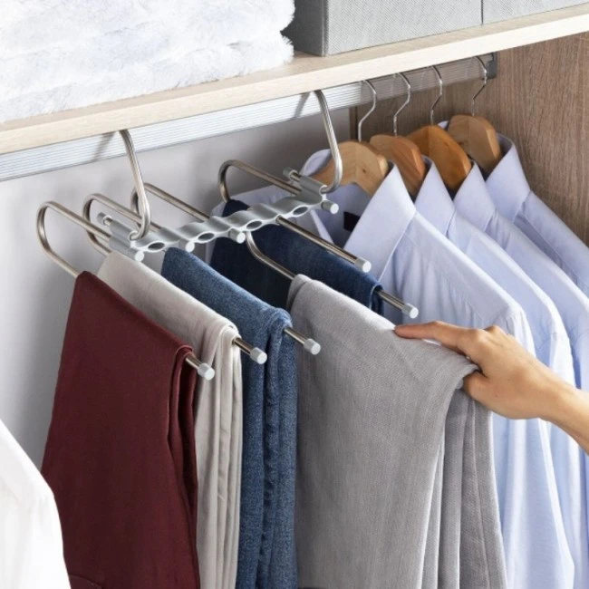 Pants hanger Havser Innovagoods V0103543 metal color silver 23x18x24cm.
