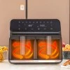 Φριτέζα αέρος - AirFryer Fryinn Double Innovagoods V0103721 με διπλό αποσπώμενο κάδο 8lt χρώμα μαύρο - ασημί 3400W